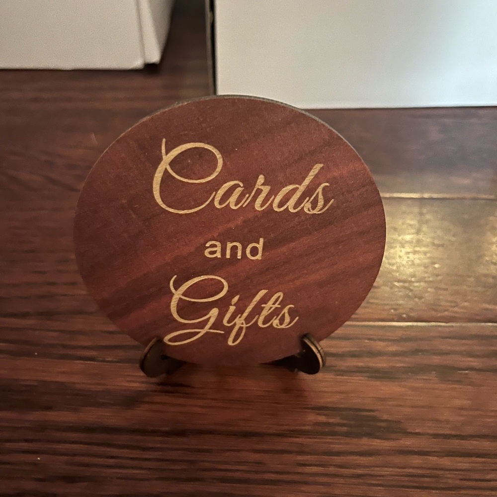 Wooden Cards and Gifts Sign